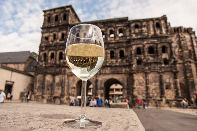 Wine Glass in front of the Porta Nigra